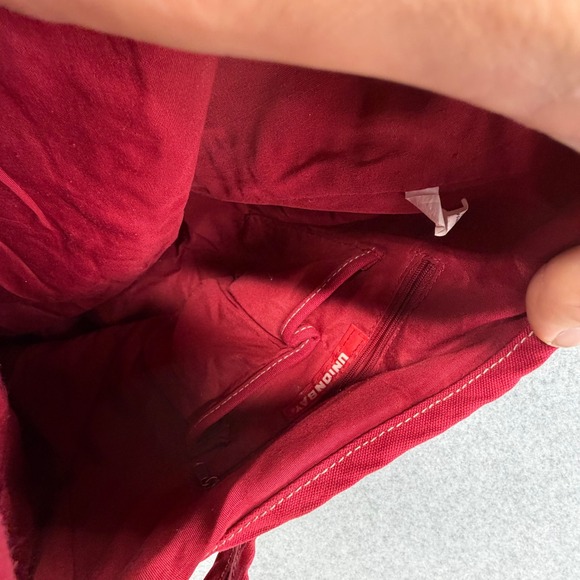 Unionbay Red Canvas Peace Sign Patch Boho Hobo Shoulder Bag - Picture 6 of 10